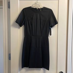 DESIGN LAB L&T - Faux leather black short sleeved dress - NWT
